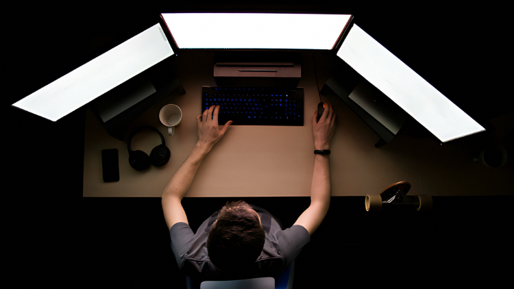 data scientist using computer