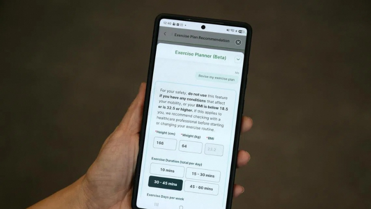 Personalised exercise plans on Healthier SG for 270,000 users through AI